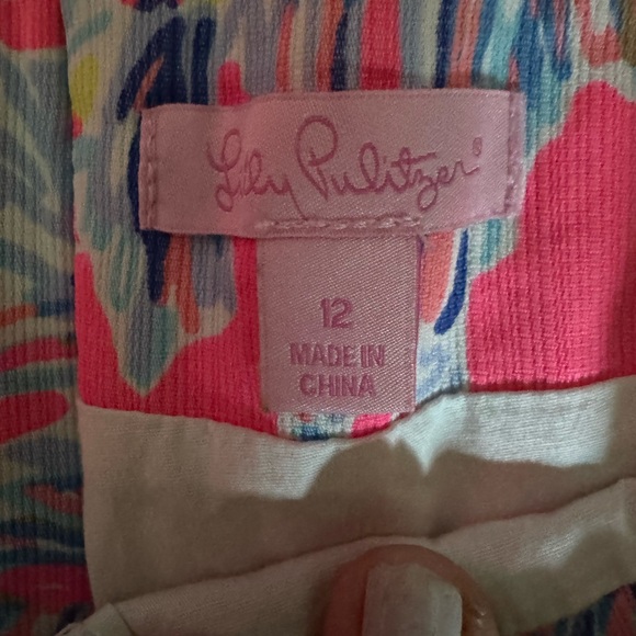 Lilly Pulitzer Pink and Blue Palm Tree Patterned Callahan Skirt Skort Women’s 12 - Picture 5 of 8